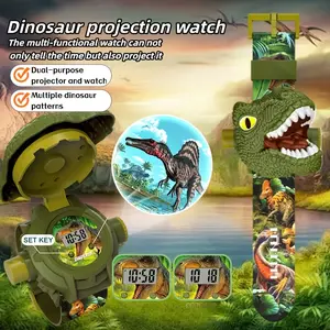 Dinosaur Watch For Kids: Toddler Watch 2 Year Old & Boys Watches Kids With Dino Projection & Luminous Flashlight, 24 Images For Fun Learning