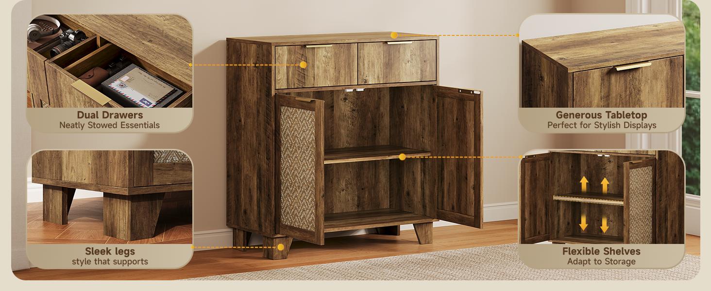 【SPOTLIGHT DAY】ONBRILL Sideboard Buffet Cabinet with 2 Drawers, Coffee Bar Cabinets with 2 Doors, Boho Farmhouse Accent Credenza Buffet Table Console Cabinet with Adjustable Shelves for Living Room, Entryway 【SPOTLIGHT DAY】ONBRILL Sideboard Buffet Cabinet with 2 Drawers, Coffee Bar Cabinets with 2 Doors, Boho Farmhouse Accent Credenza Buffet Table Console Cabinet with Adjustable Shelves for Living Room, Entryway