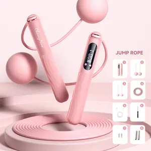 Jump Rope with Counter Cordless  – Dual Modes (Cordless & Rope) with Gravity Ball, Intelligent Adjustable Digital Counting, Weighted Jump Rope for Fitness and Cardio Workouts