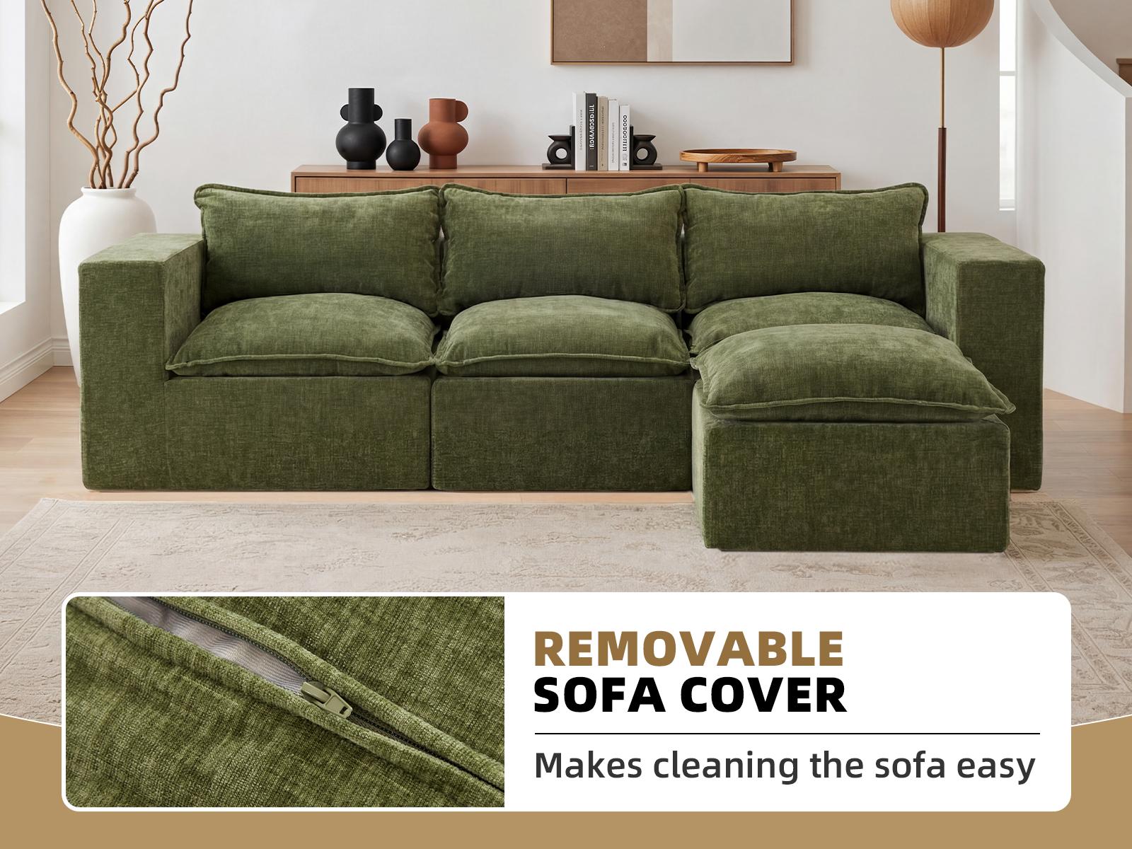 UDPATIO Boneless Sectional Couch with Chaise, Chenille Modular Boneless Sofa Big Comfy Couch with Removable Washable Cover couches for living room, Bedroom No Assembly SpringBreak UDPATIO Boneless Sectional Couch with Chaise, Chenille Modular Boneless Sofa Big Comfy Couch with Removable Washable Cover couches for living room, Bedroom No Assembly SpringBreak