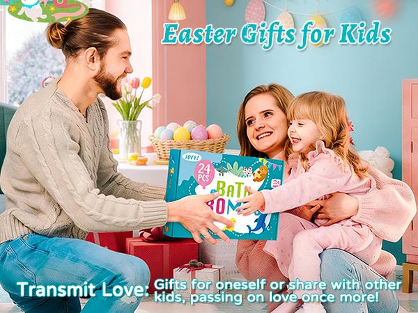 Bath Bombs for Kids with Surprise Inside, 24 Pack Kid Bath Bombs Gift Set, Easter Basket Stuffers for Boys Girls Bubble Bath with Toys Inside