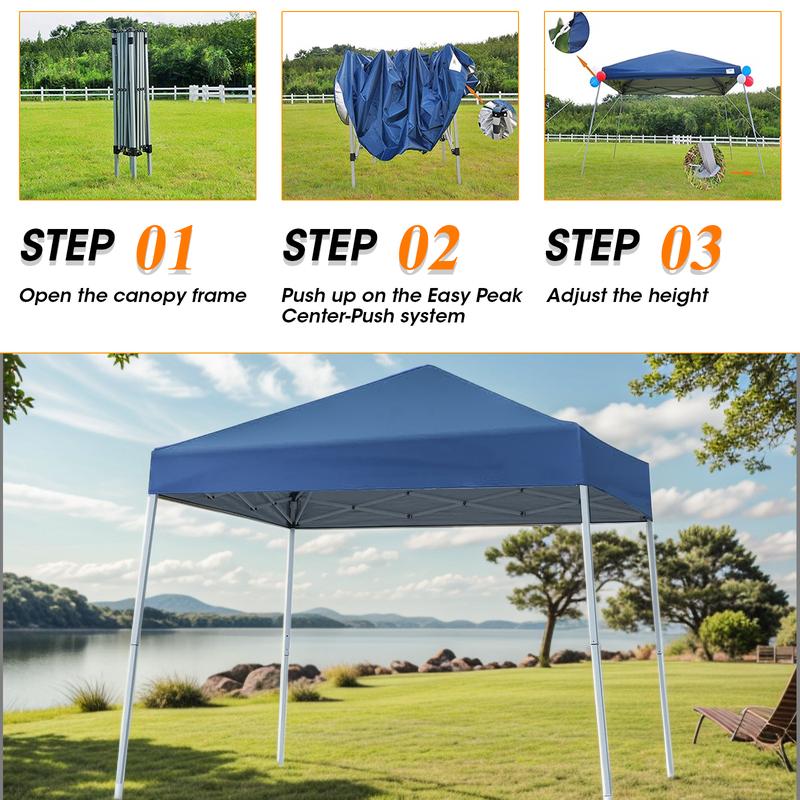 Grezone Pop Up Canopy Tent,11 x 11 ft,250 D PU Silver Coated Tarp with Portable Bag,Waterproof and Sun Shelter Gazebo for Outdoor Party,Camping,Commercial Events Rainwater Slides Off,Uv Protection