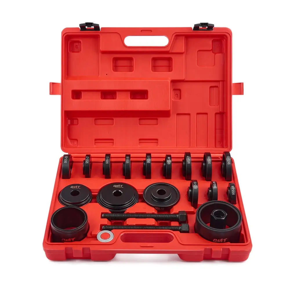 Orion Motor Tech 24pc Wheel Bearing Press Kit, Front Wheel Drive Bearing Removal & Installation Tool Set, Bearing Puller Installer Remover with Sliding Screws & Bushings for Cars & Light Trucks-Steering Automotive, Red, Blue