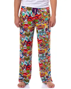 The Simpsons Lounge Pants Men's Krusty Clown Inspired Design Adult Sleep Pajamas