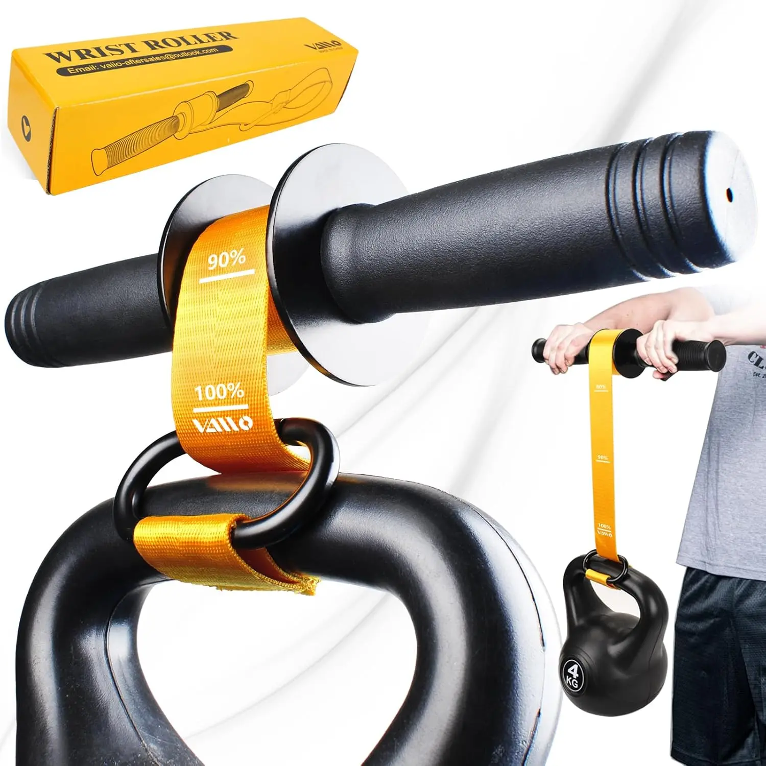 Forearm Strengthener with Wrist Roller - Quick Locking Mechanism, Durable PVC Anti-Slip Grip Handles - For Women, Forearm Workout, Wrist Workout, Hand Control, Daily Activities Strength Training, Hand Strength Training, Improves Hand Grip