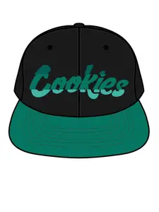 COOKIES CHANGING LANES TWILL CONTRAST PANELED SNAPBACK CAP W/ EMBROIDERED & APPLIQUÉ COOKIES LOGO (1553X5238)