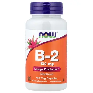 NOW Foods B-2, 100 mg, 100 Veg Capsules