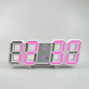 LED Digital Clock, 1 Count Battery Powered Creative Electronic Clock, Multifunctional Creative Mode Adjustable Electronic Clock for Home Decor, Pink