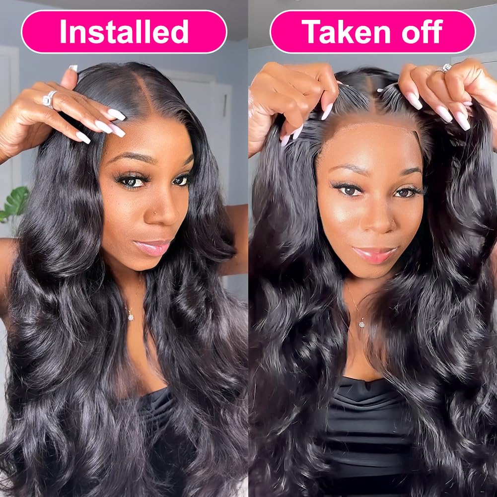 Bling Hair Glueless Pre-Cut Lace Wig 9x6 7x5 6x4 Real Human Hair Wigs Bone Straight 150% Density HD Transparent Pre Cut Lace Closure Wig Easy To Go No Glue