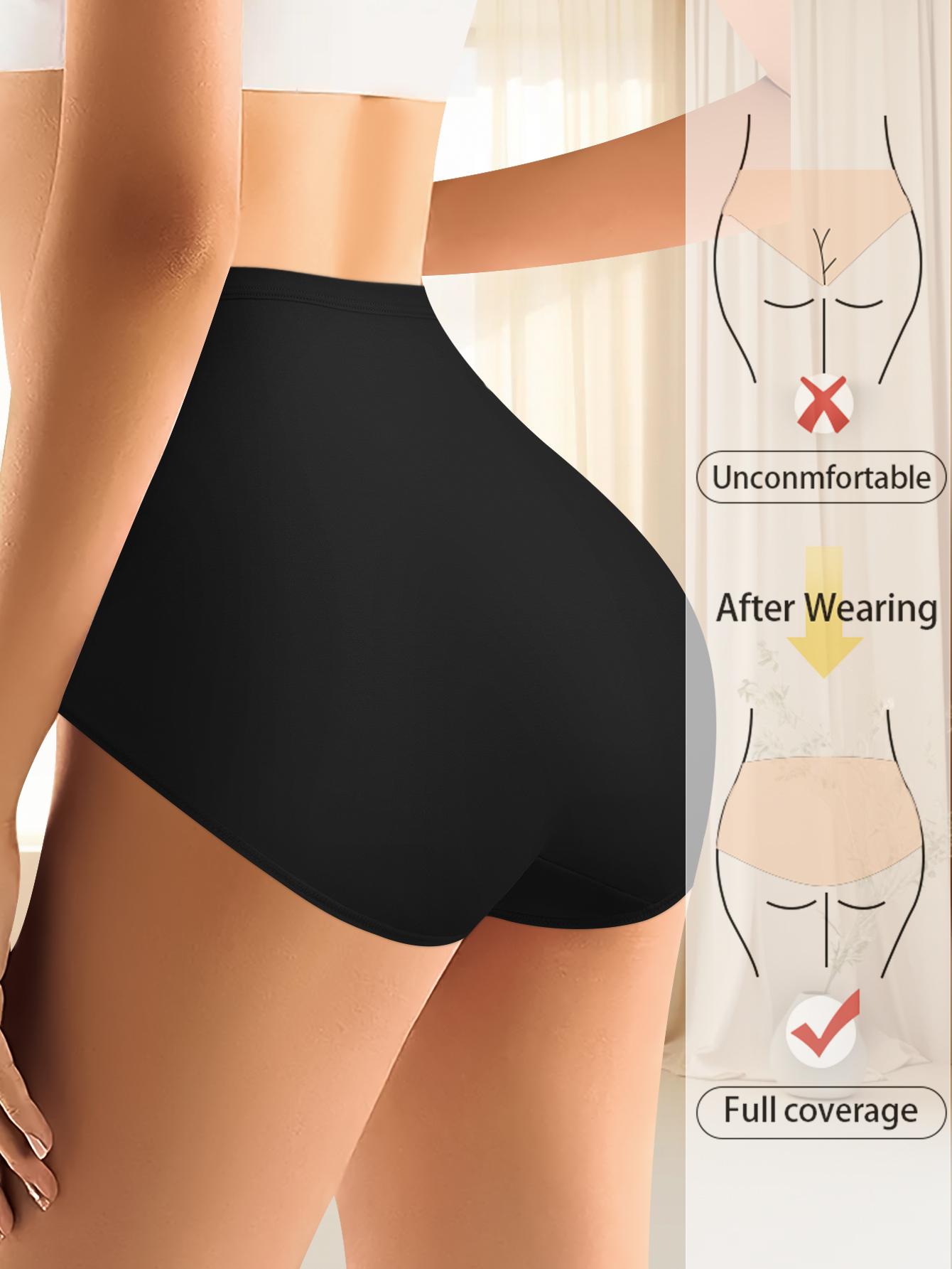 QUASTI Women's 7-Pack High-Waisted Cotton Seamless Compression Briefs - Color Block Style, Soft Elastic Comfortable Fabric, Tummy Control, Hip Lifting, Anti-Ride Up, Breathable, S-XXL, 7 Pcs / 7 Color, Elegant