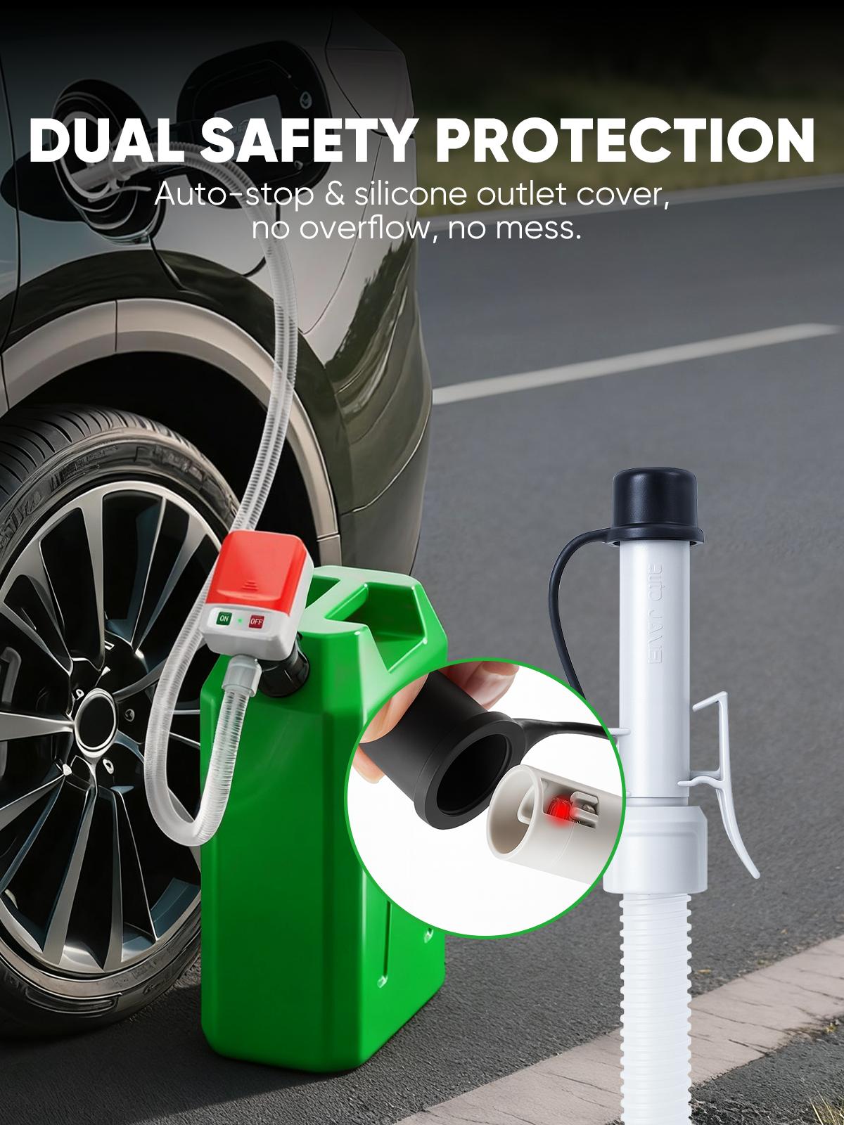 #TikTokShopSpringGlowUp SHEKAR Portable Auto Fuel Transfer Pump Auto-Stop 3.2GPM, USB Charging for Gasoline, Diesel, Kerosene, Light Oils, Non-Potable Water, Apply to Automobiles, Motorcycles, Lawn Mowers, Chainsaws, Agricultural Equipment, Heavy Duty