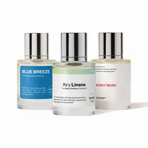 Clean Laundry, Dossier, Unisex Perfume Bundle, 3x50ml, Eau de Parfum, Musky Musk, Blue Breeze, Airy Linens