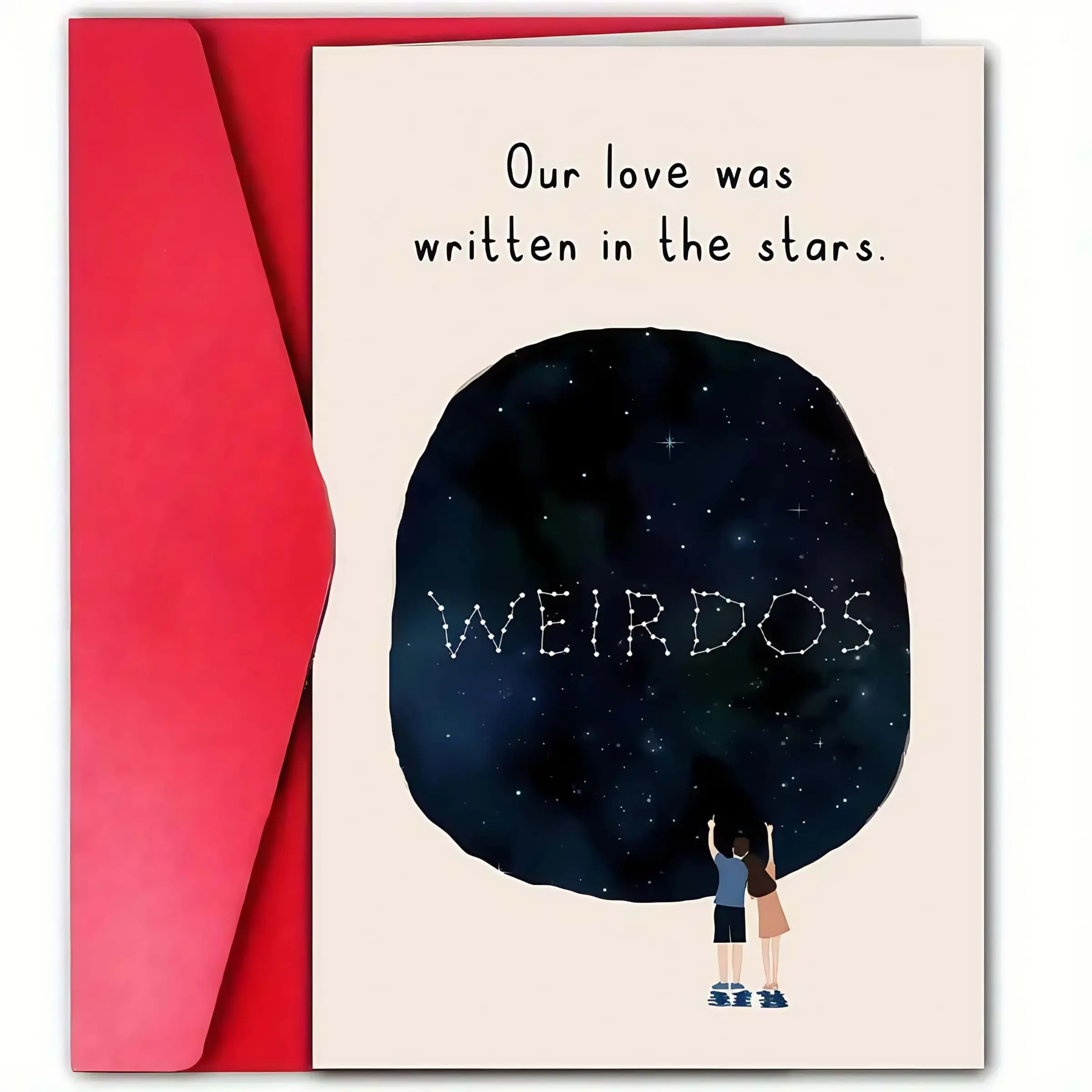Our Love Was Written in the Stars Card with Accompanying Envelope, Premium Paper Funny Anniversary Card for Husband, Wife or Couple, Humorous Anniversary Card, Unique Greeting Card