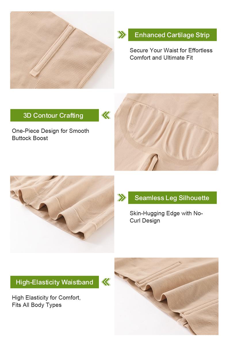 VVL Christmas Women's High Waisted Seamless Anti-Rolling Shapewear Breathable Comfortable Shorts Butt Lifting Suitable for Everyday Wear Clothes Shapewear