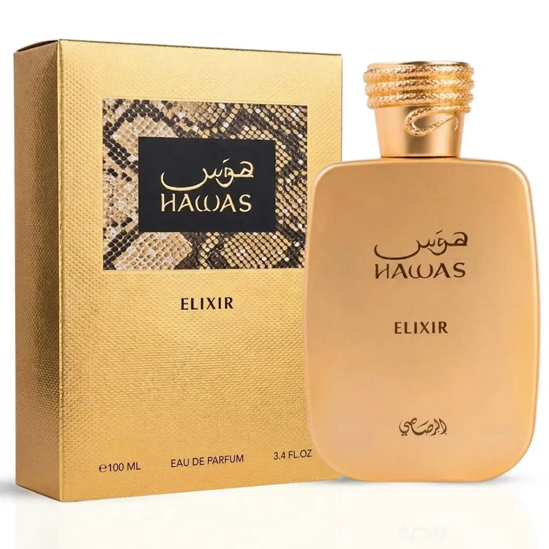 Rasasi Hawas Elixir 100 ml / 3.4 oz Eau de Parfum, Unisex Vanilla & Fresh fragrance spray