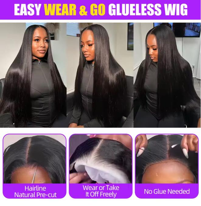 Bling Hair 180% Glueless Wigs Human Hair Ready To Wear Bone Straight Lace Front Wigs Human Hair 5x5 Pre Cut Hd Lace Closure Wigs For Women