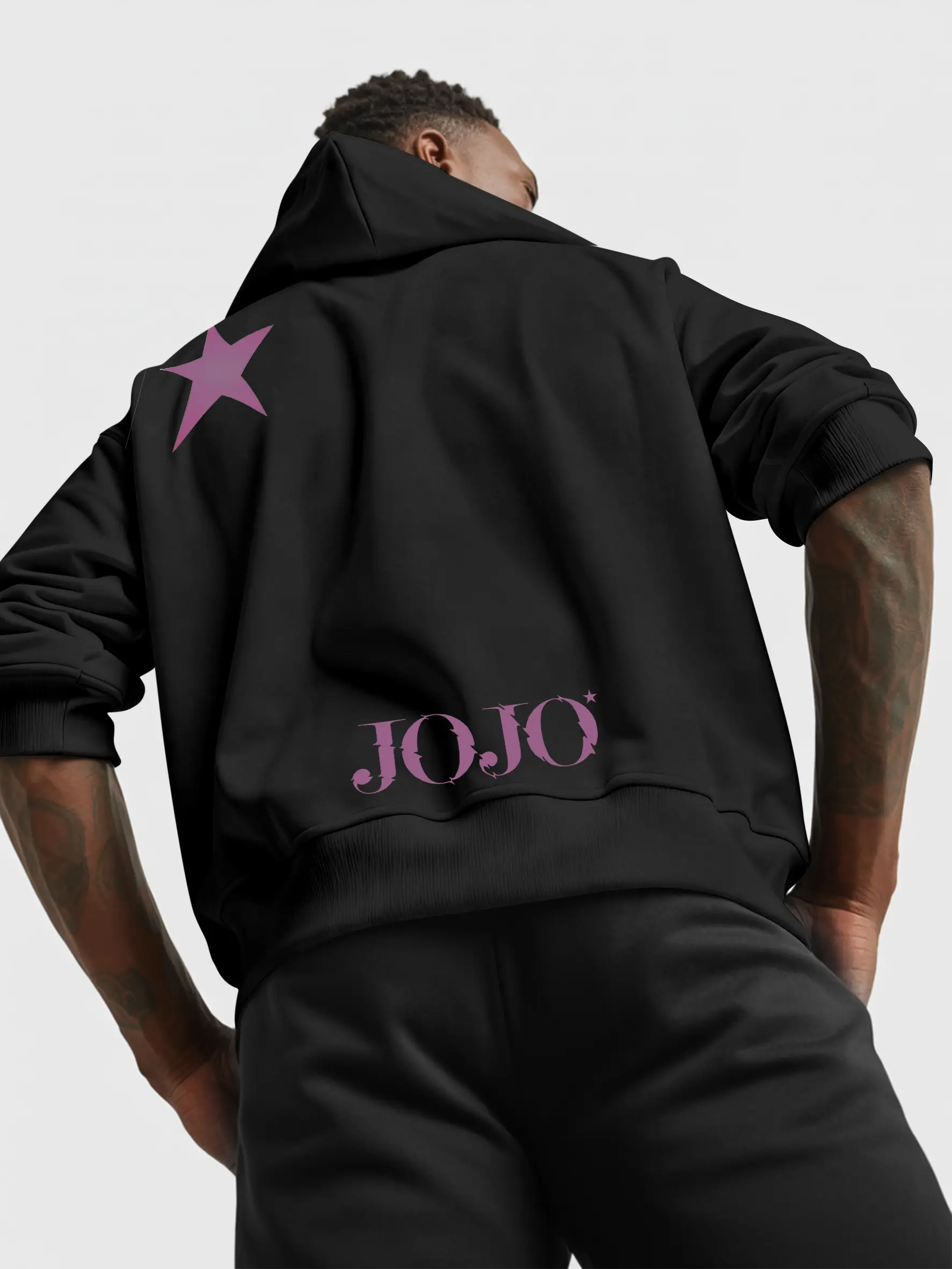 JoJo Mark Star Icon Character Graphic Hoodie Made in USA | Premium Cotton Streetwear Sweatshirt | JoJo’s Bizarre Adventure Inspired Pullover | Unisex Anime Fashion Hoodie Oversized Fit