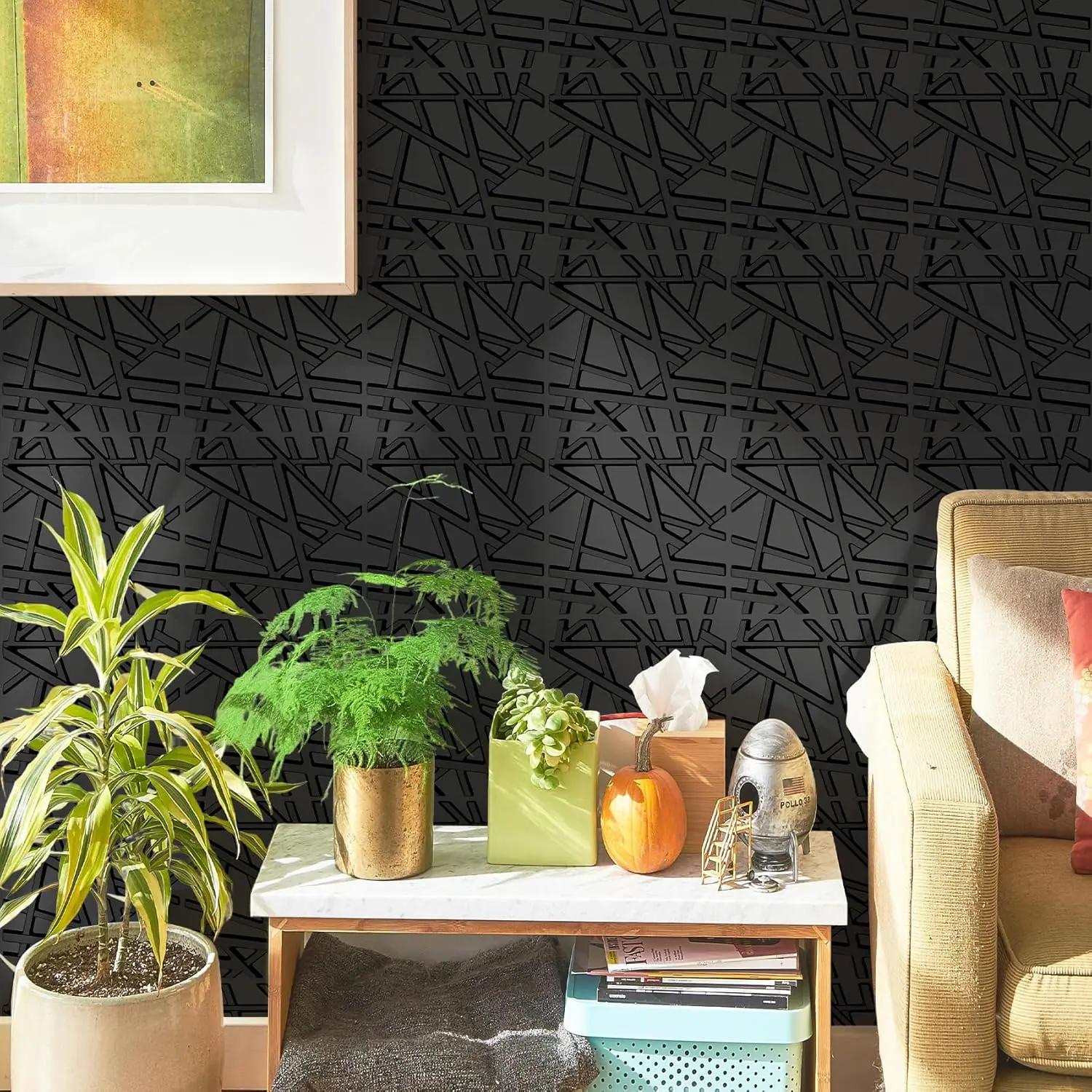 Aadesh PVC Plastic 3D Wall Panels, Waterproof and Fire-Resistant, 11.8x11.8 Inches, Ideal for Living Rooms, Bedrooms, Hotels, Offices
