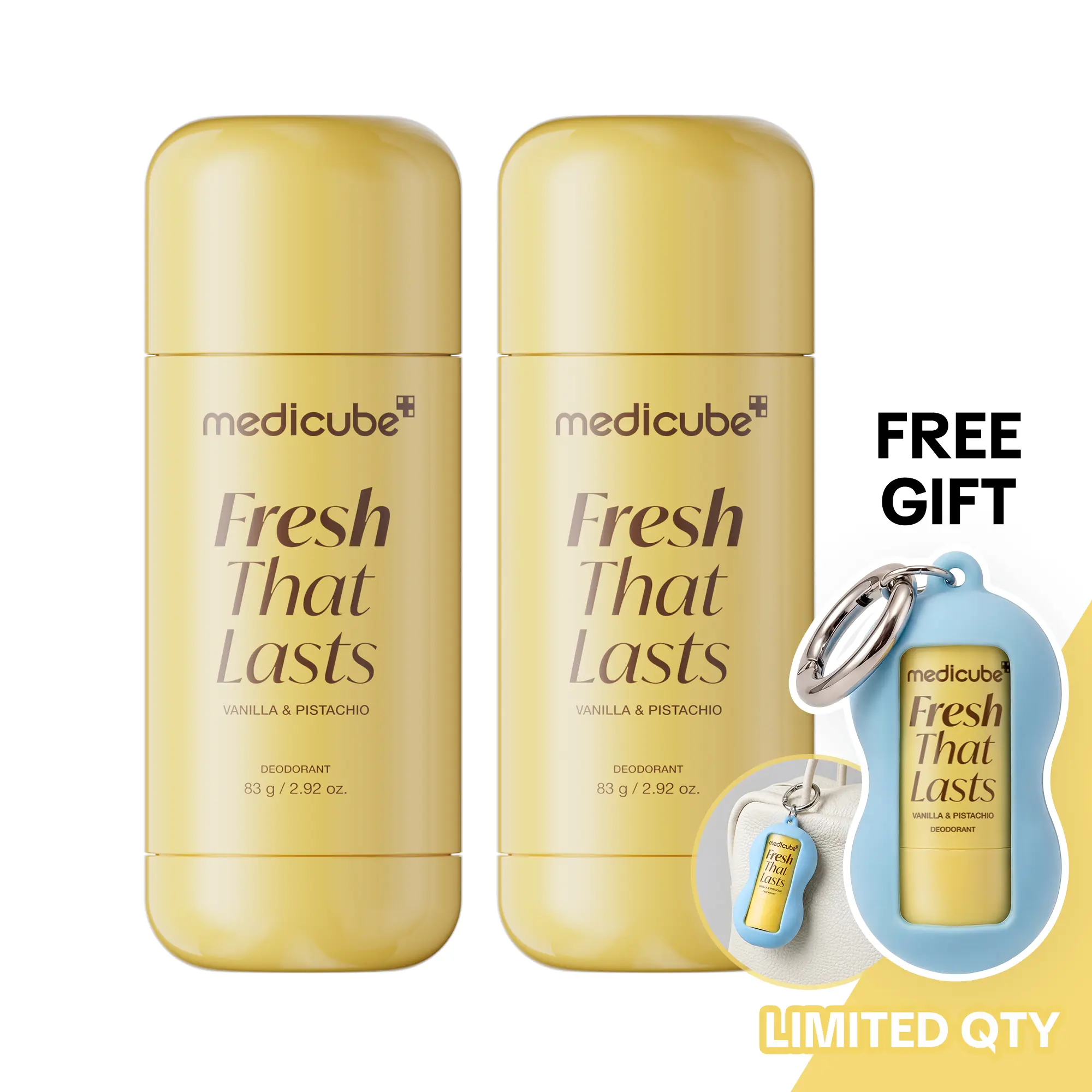 [medicube] Deodorant Vanilla & Pistachio Fresh That Lasts | 24 Hour Odor Control, No Aluminum, Baking Soda, Parabens, Phthalates, Ethanol | Brightening & Smoothing for Dark Underarms with Kojic Acid & Turmeric | Korean Skincare, K-Beauty