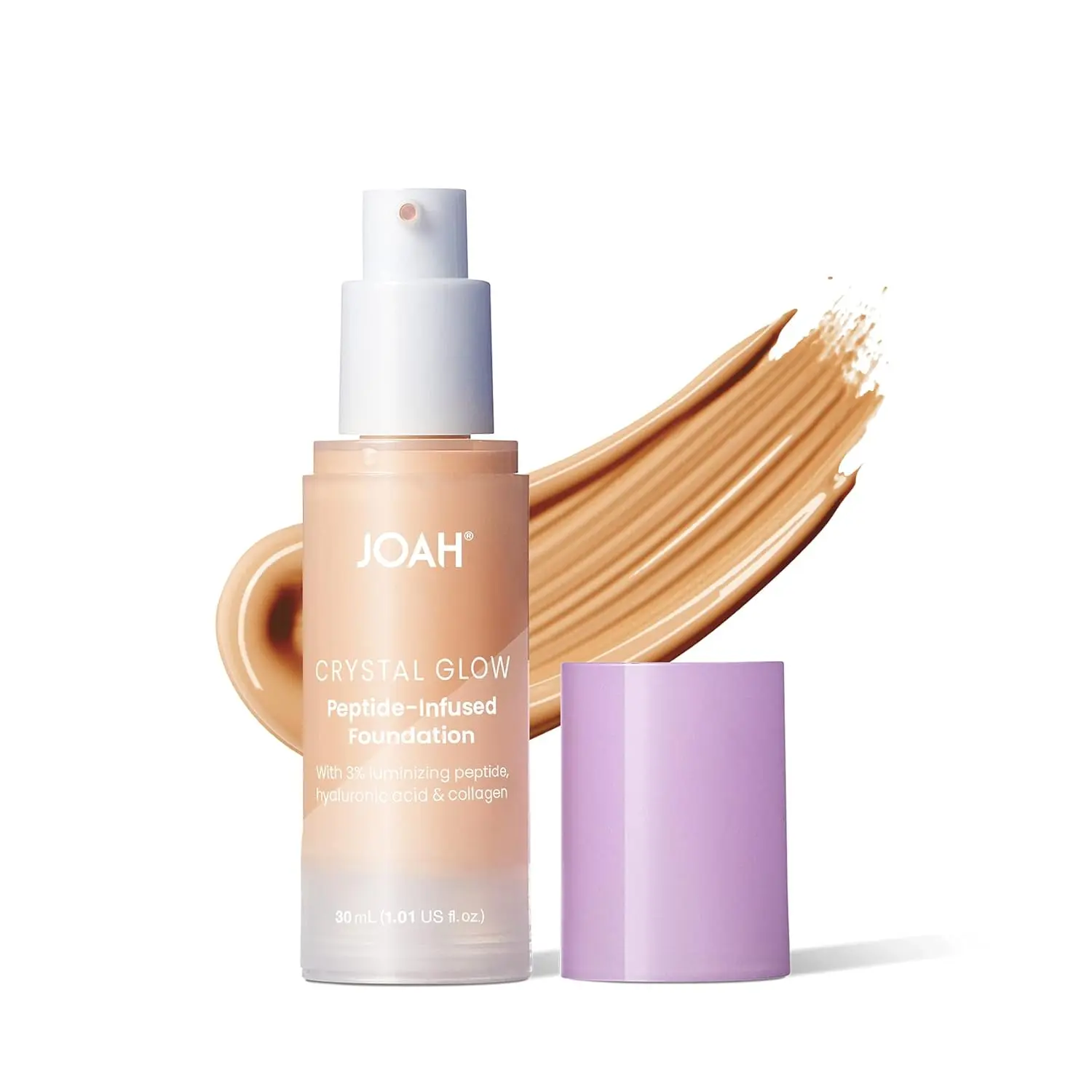 JOAH Crystal Glow Peptide-Infused Foundation, with Blurring Face Primer, Luminizer, Hydration & Skin Defense for a Flawless Finish foundation