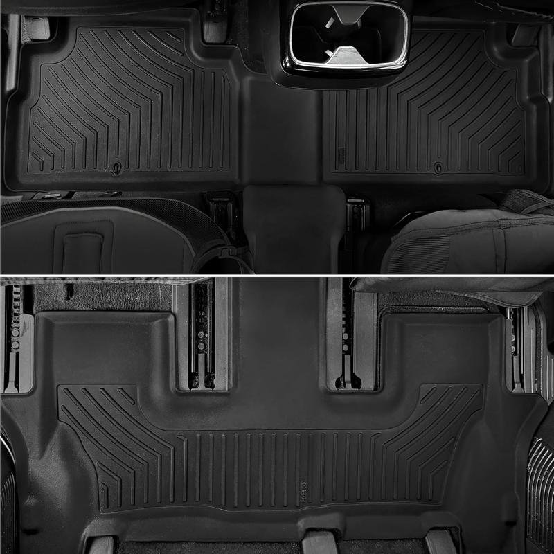 YITAMOTOR Floor Mats Trunk Mat with Backrest for Kia Telluride 2020-2025, Custom Fit TPE All Weather Floor Liners for Kia Telluride EX SX Accessories, Odorless Anti-Slip Back Seat Protector Full Mat Set