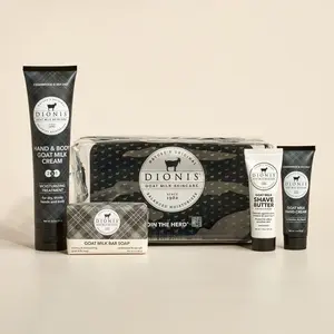 Dionis Goat Milk Skincare Men's Cedarwood & Sea Salt 5-Piece Travel Set - Father's Day Gift, Gift for Graduates