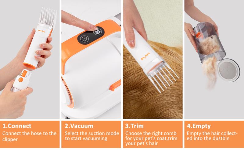 PAWING Pet Grooming Kit with Vacuum, All-in-1 Professional Deshedding Tools for Dogs & Cats - Low Noise Dogs Vacuum Cleaner with 2L Large Capacity Dust Cup for Shedding Pet Hair PAWING Pet Grooming Kit with Vacuum, All-in-1 Professional Deshedding Tools for Dogs & Cats - Low Noise Dogs Vacuum Cleaner with 2L Large Capacity Dust Cup for Shedding Pet Hair