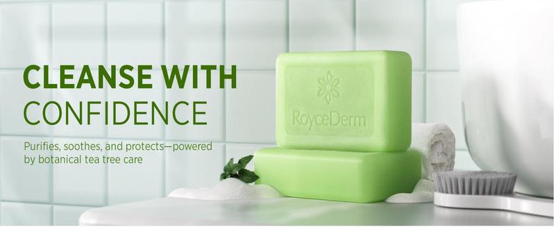Roycederm Antifungal Antibacterial Tea Tree Soap: Antifungal Antibacterial Treatment for Face & Body Acne, Athlete's Foot, Tinea, Folliculitis Ringworm Jock Itch (Pack of 1)