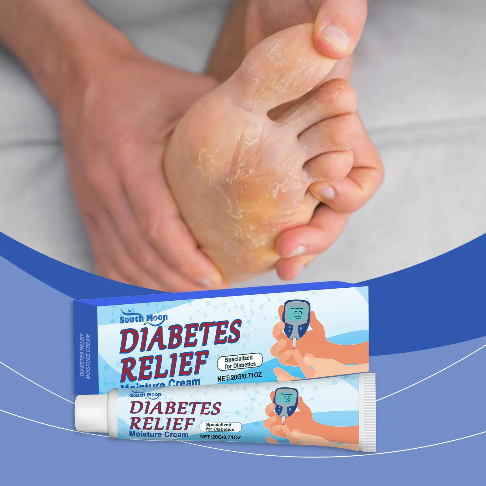 Therapeutic Moisturizing Cream with Cooling Peppermint - Hydrates Dry, Cracked Heels and Diabetic Skin, Soothes Irritation, Therapy