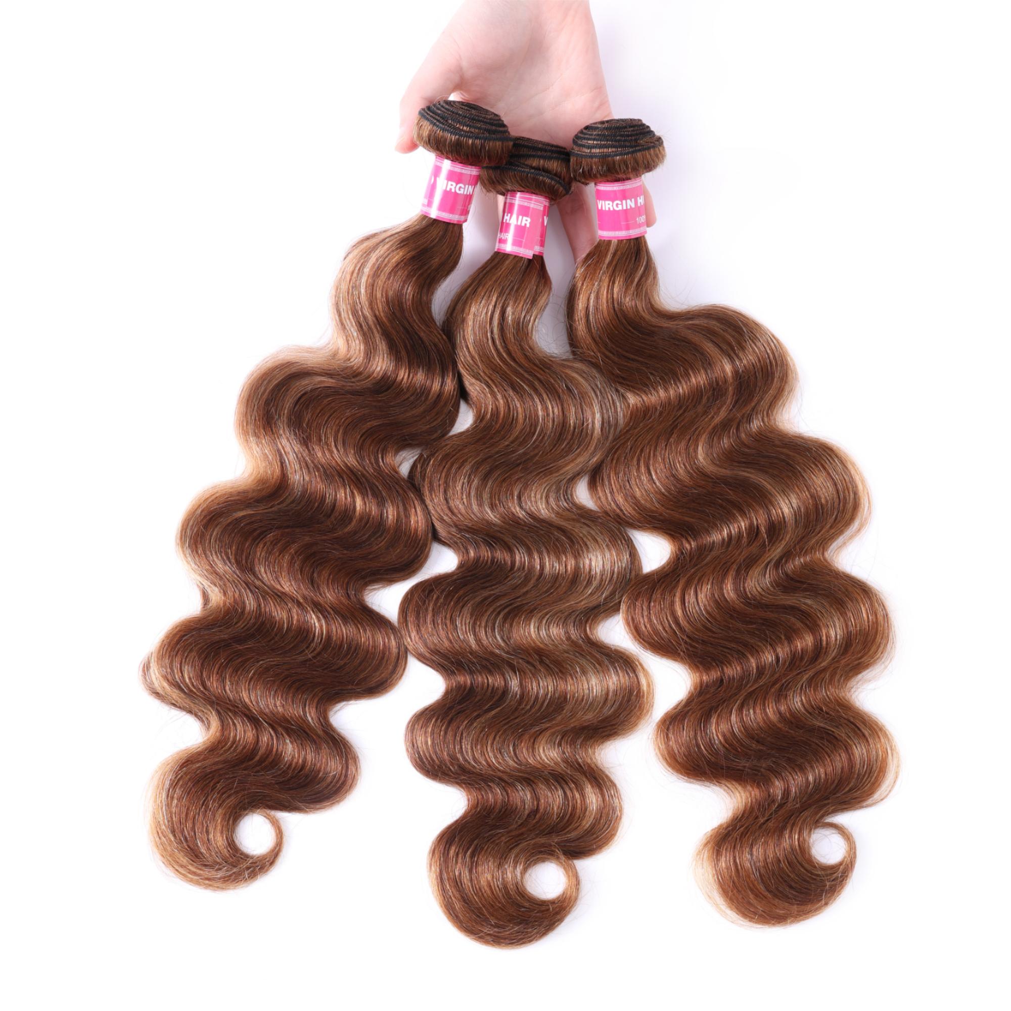 UNice Honey Blonde Highlight Body Wave Hair Weaving Bundles Human Hair Extensions & Pieces