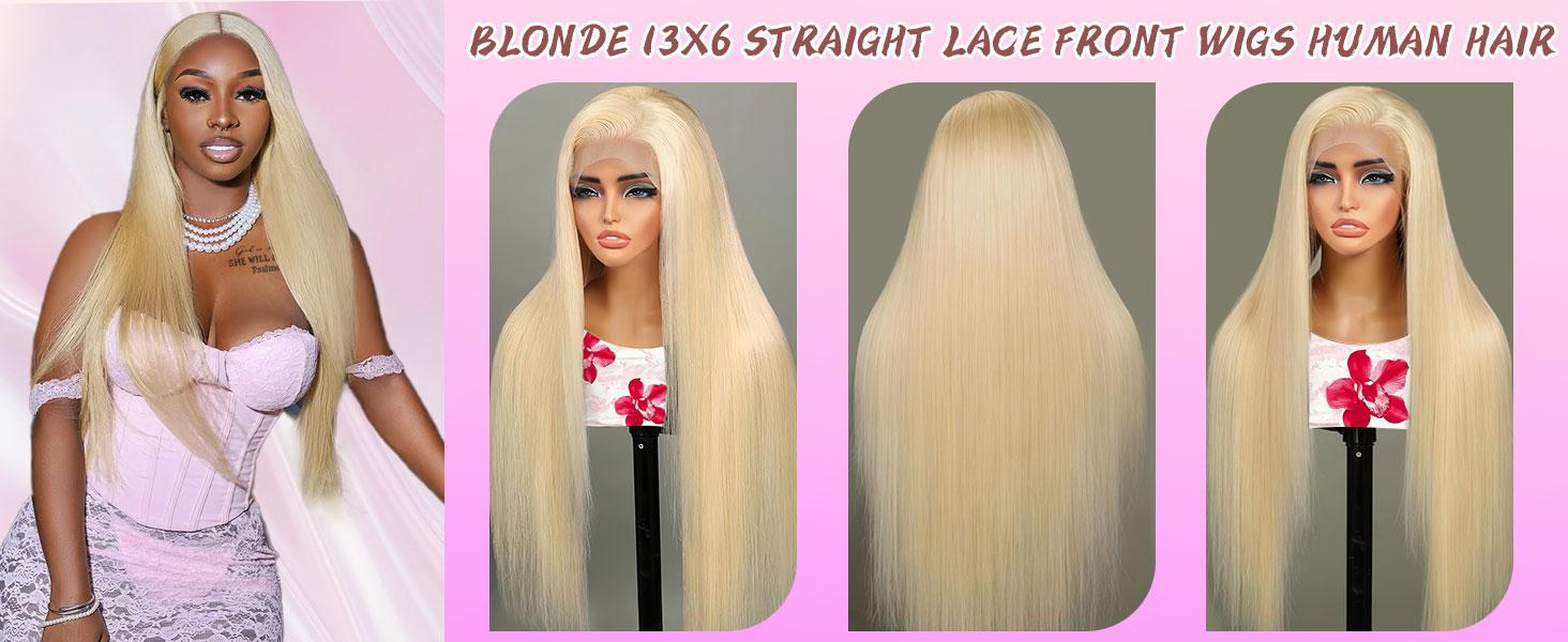 36 Inch 613 Lace Front Wig Human Hair 613 hd lace frontal wig 13x6 Blonde Lace Front Wigs Human Hair 150 Density Straight Lace Frontal Wigs HumanHair Pre Plucked With BabyHair For Women
