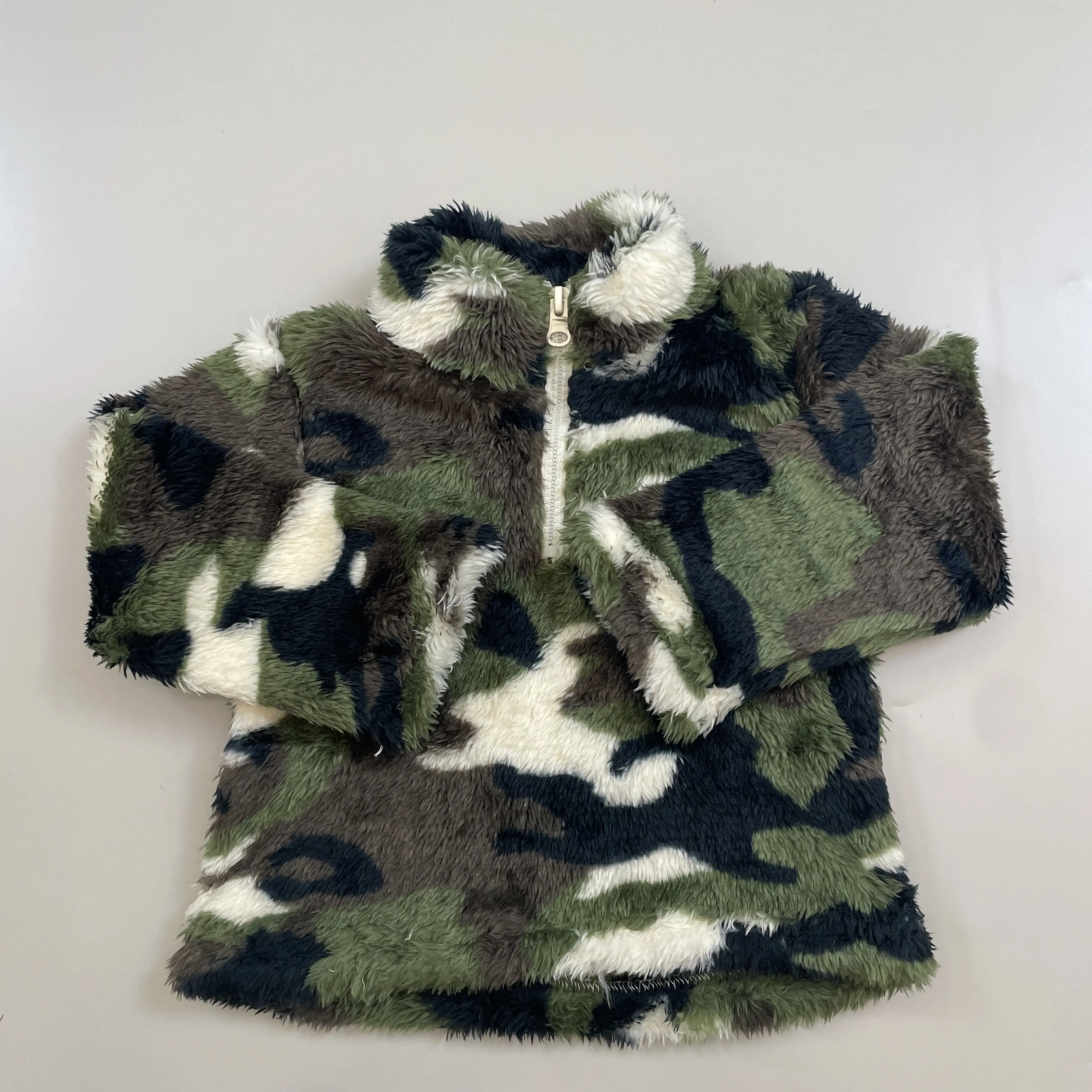 Boys' Camouflage Half-Zip Pollover - Winter Hunting Warm Outdoor Coat, Kids' Camouflage Jacket