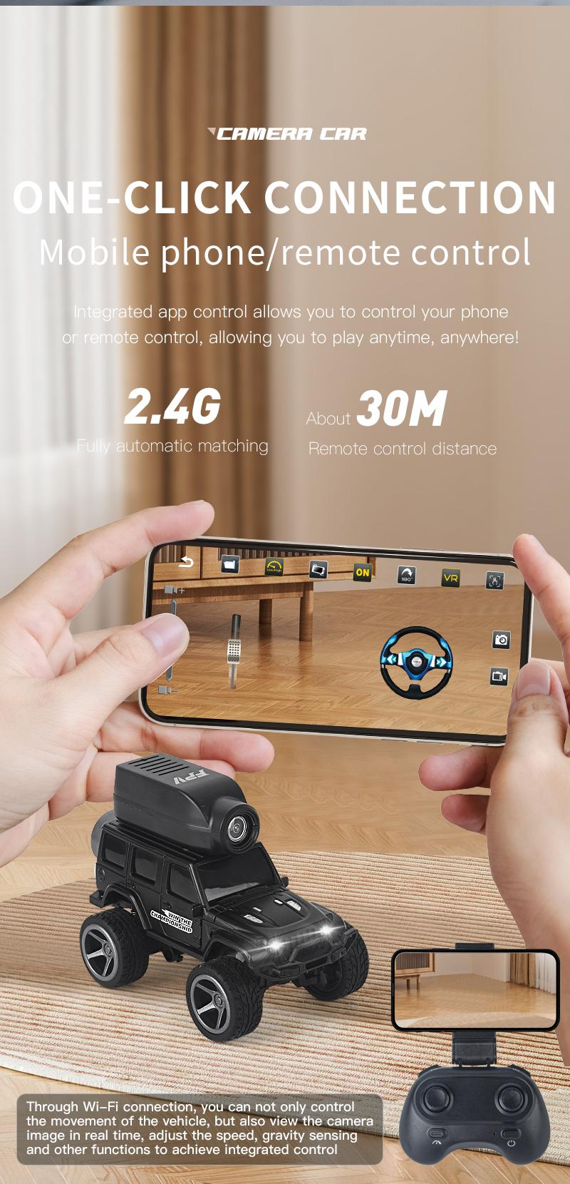 KF32 Alloy Mini Remote Control Car, 1:64 scale RC car/truck, 2.4G wireless design, equipped with a 720P FPV camera and WiFi APP control, USB charging, durable metal construction, suitable for indoor and outdoor play, a great gift for children and adults KF32 Alloy Mini Remote Control Car, 1:64 scale RC car/truck, 2.4G wireless design, equipped with a 720P FPV camera and WiFi APP control, USB charging, durable metal construction, suitable for indoor and outdoor play, a great gift for children and adults