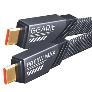 GEARit Lifestyle Series - 65W USB-C to USB-C Cable Fast Charging, 4 Feet Charger Alloy
