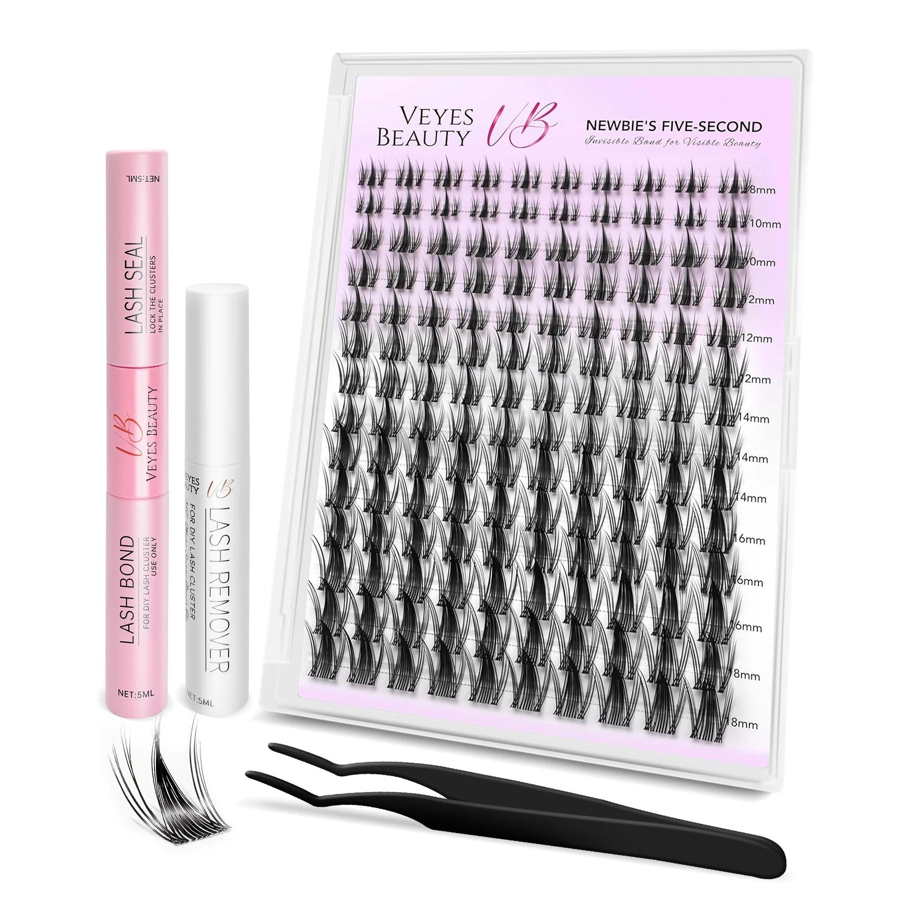 Veyesbeauty Manga Lashes Invisible Dramatic Volume Cluster Lashes Individual Lash Extensions Layered Fluffy Eyelashes Lash DIY Makeup- Salon Daily