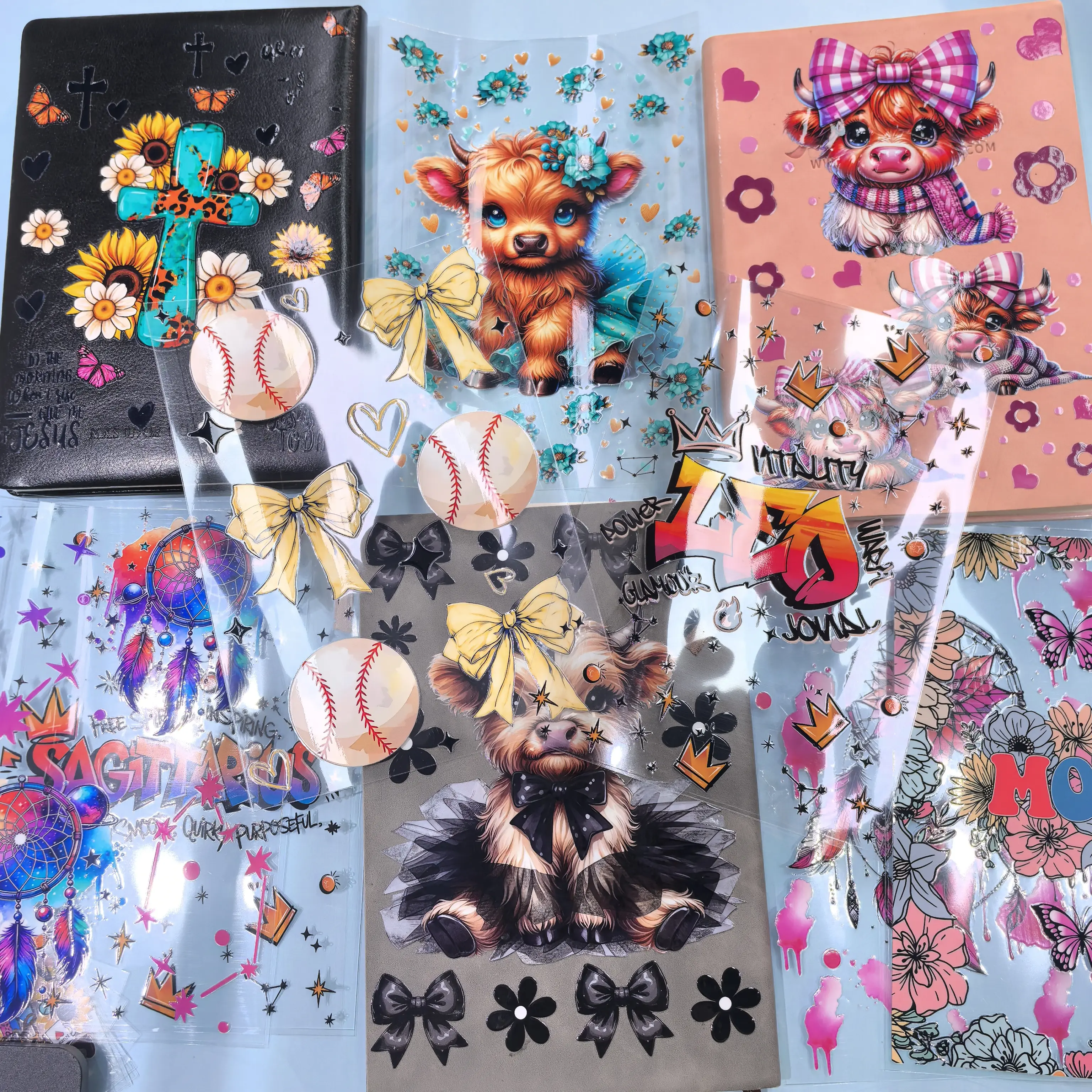 Decorative Diary Sticker Pack, 30pcs Random Cartoon UV DTF Stickers for A5/A6/A7 Notebooks, Decorative Sticker