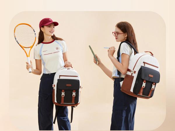 LOVEVOOK School Backpack for Teen Girls，Casual School Backpack 14-18 Teenage 15.6-16 Inch Laptop Bookbag, Cute Big Student Laptop Backpack for College Women Middle High School Travel Daypack, black