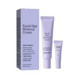 Facial Hair Removal Cream with Serum,  and Painless , Suitable for Sensitive Skin, Smooth Hair Removal Effect