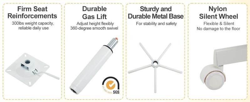 VINGLI Candy Chair Armless Cute Desk Chair,Comfy Small Office Chair with Wheels,Vanity Chair with Lumbar Support,Teddy Adjustable Rolling Swivel Computer Task Chair for Home Office,Bedroom