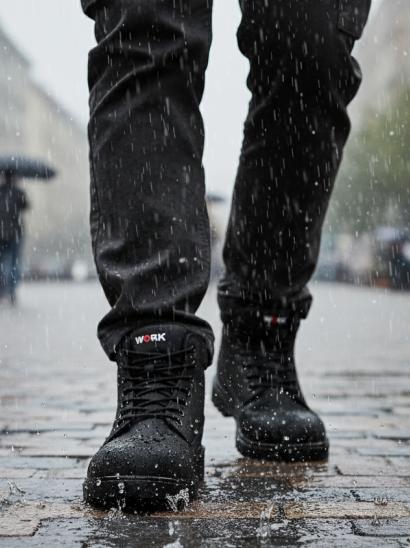 Men's Retro Genuine Leather Work Boots Waterproof Anti-Slip Durable Outsole All-Day Comfort Stable Work Lightweight Non-Bulky Retro Versatile Street Style Construction Sites