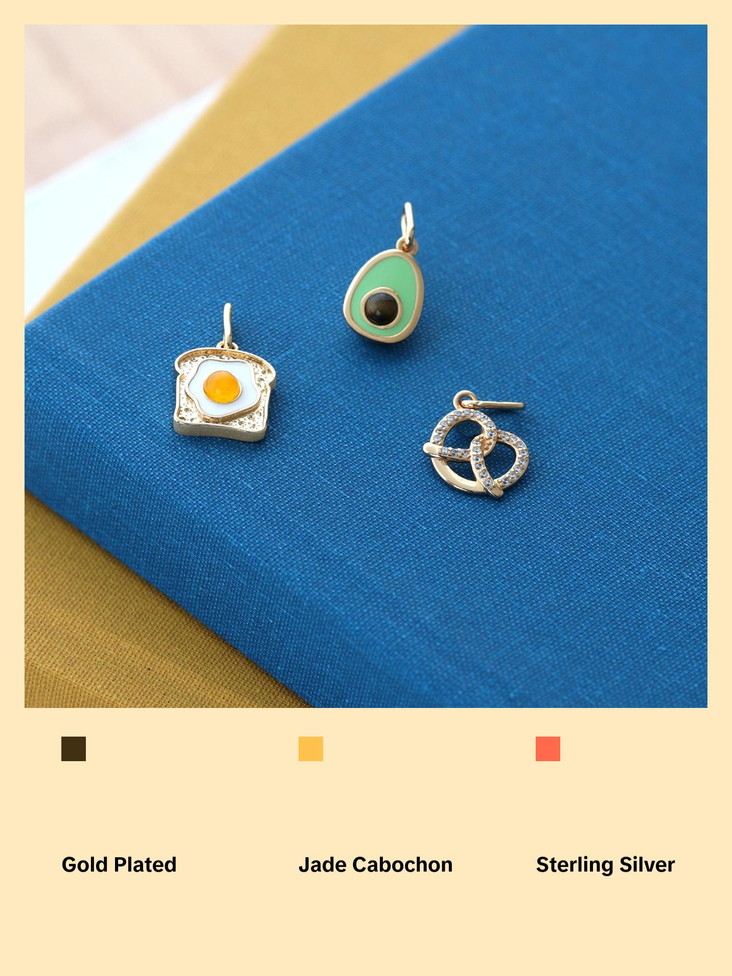 Egg on Toast Enamel Charm