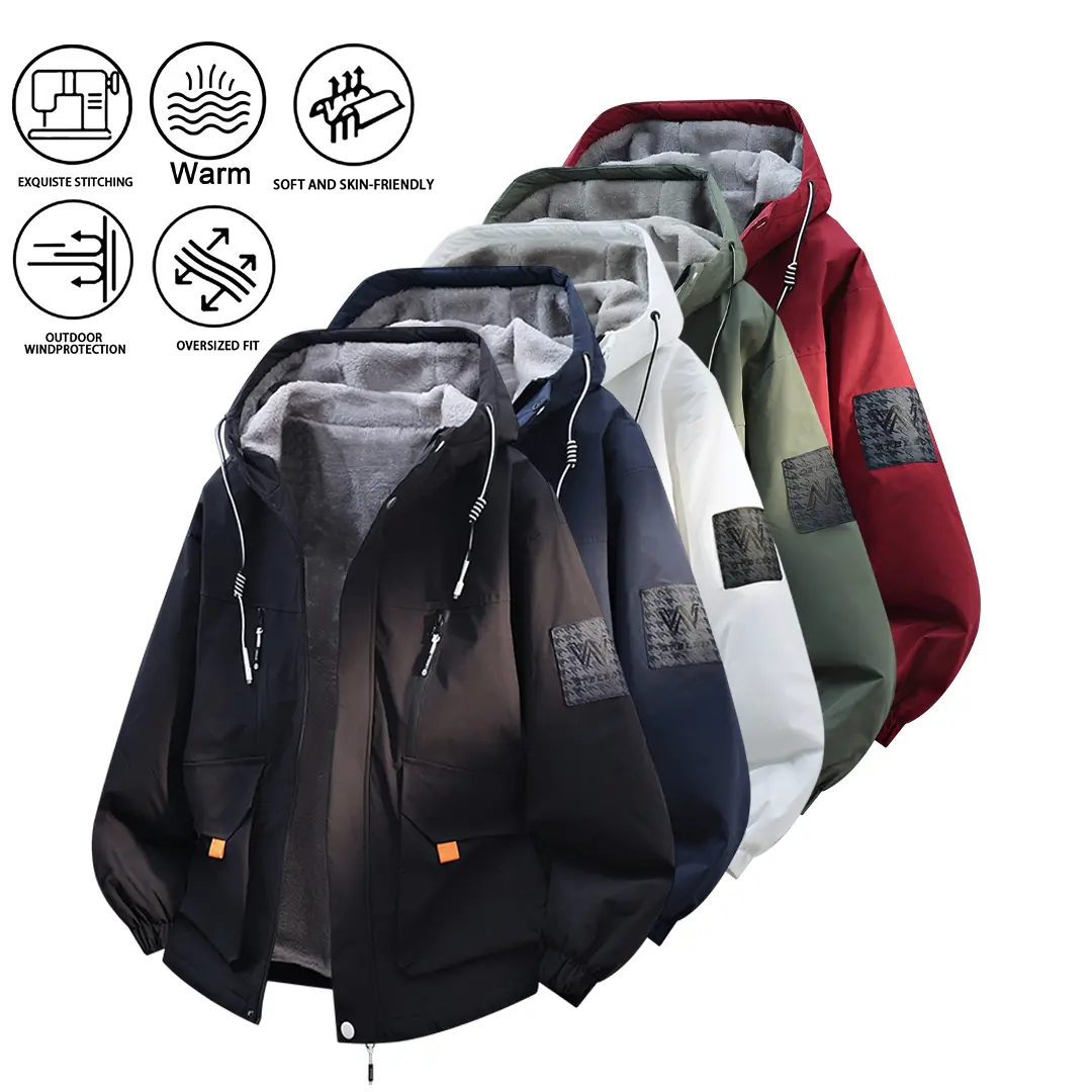 Menswear Men's Loose Stylish Autumn-Winter Warm Soft Skin-Friendly Outdoor Windproof Jacket, Refined Stitching, Multiple Colors, Coats & Tops