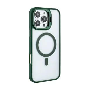 CELL DEMAND Premium Protection Magnetic Smartphone Case for iPhone 16 Pro - Green, Built-in Invisible Kickstand, Compatible with iPhone 16 Pro MAX, Phone Accessories for Handheld Cellphone Devices