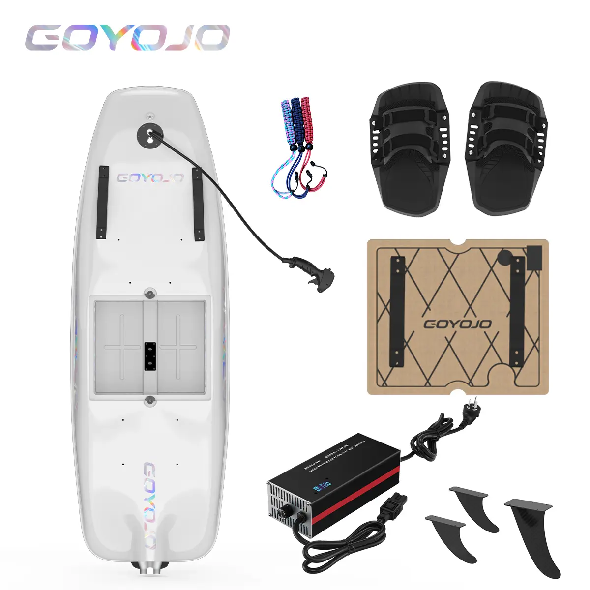 GOYOJO Pro High-Speed Electric Surfboard for Adults - 186cm White Jetboard, 75Ah Battery, 60kg High Load Capacity for Casual Surfing, 12-Month Warranty, Surfboards