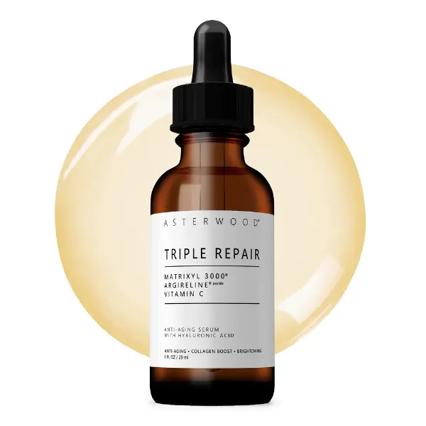 Triple Peptide Serum - Matrixyl 3000 + Argireline + Vitamin C + Hyaluronic Acid - Peptide Lifting Face Serum, Anti-Aging, Collagen Boosting - 1 Fl Oz
