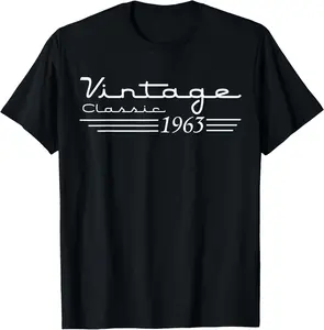 100%cotton Vintage 63th Birthday Decorations Vintage 1963 63 Years Old T-Shirt