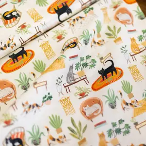 Homebodies Digital House Cats Light Cream