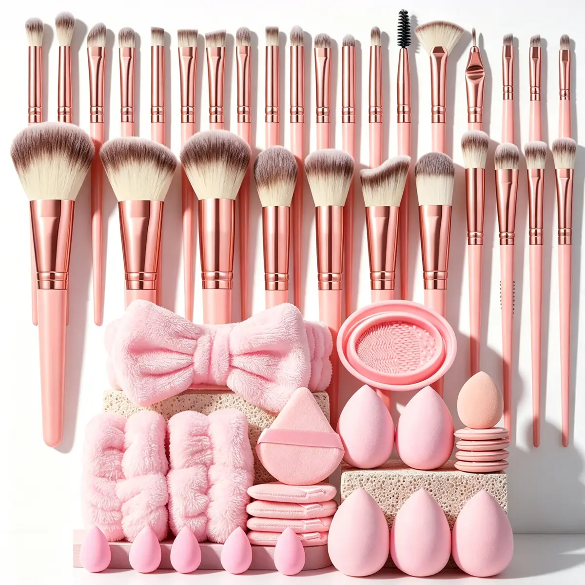 54-Piece Premium Synthetic Hair Makeup Brush Set - Women's Gift Set with Storage, Powder Application, Eyeshadow Blending, Blush Use, Waterproof Beauty Kit, Eye Makeup Accessories for Daily Personal Care, Womens Gifts, Gift Sets For Women,back to school