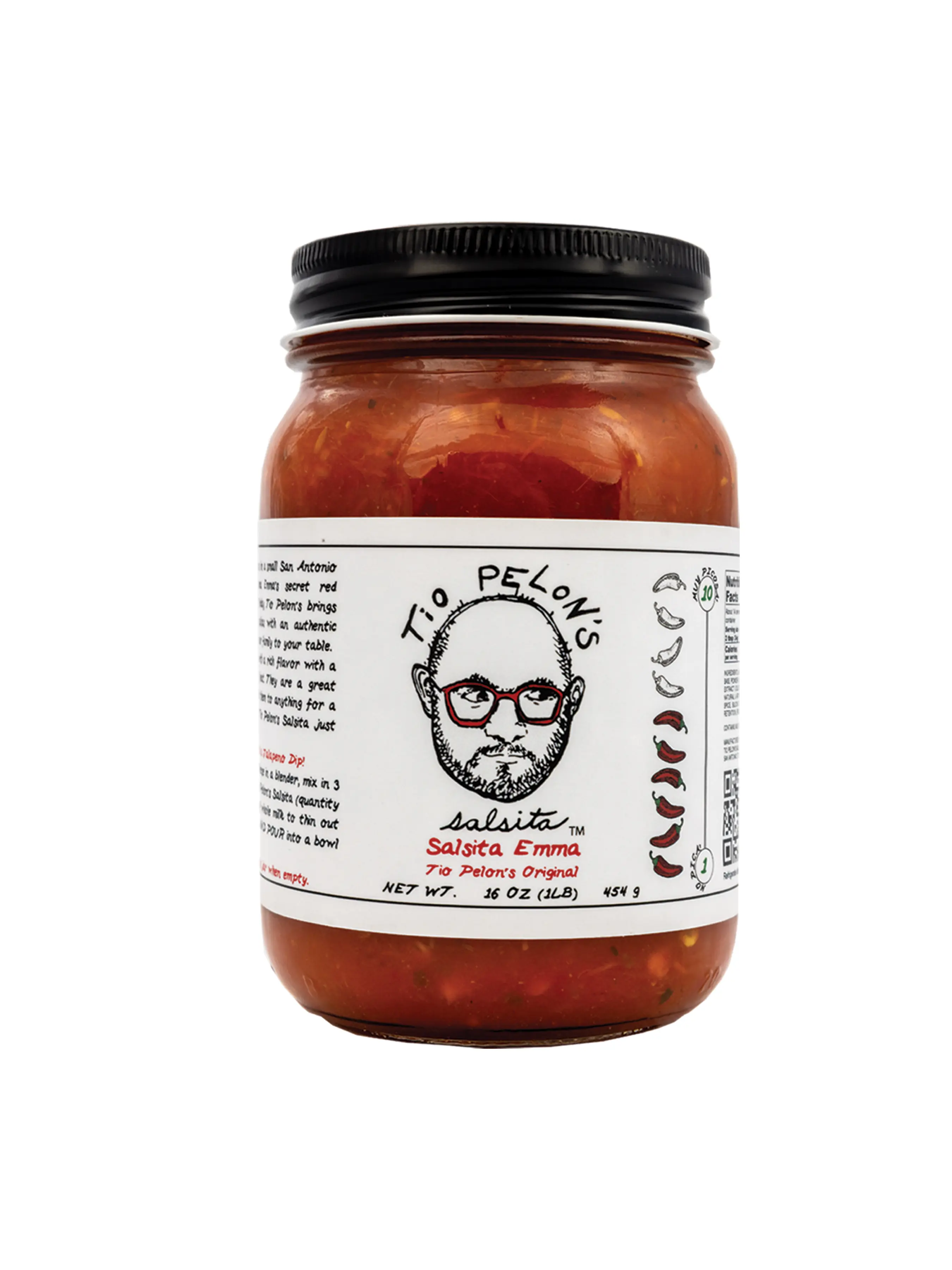 Tio Pelon's Salsita Emma - Pure Red Jalapeno Mexican Style Sauce - No Tomatoes Bright Red Color - Great for Pizza Ramen or Breakfast Eggs