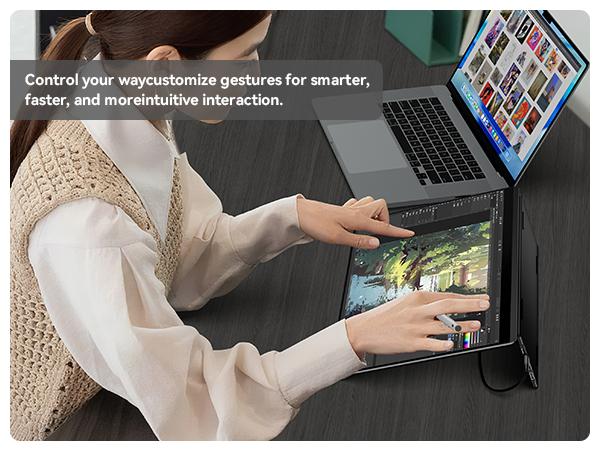 EHOMEWEI Q3 Touchscreen extra Portable Monitor with Stylus Pen, 2.5K 60Hz 16'' 2560 * 1600, 400 Nit HDR, FreeSync, Eye Care, Laptop/PC/MAC/Phone/Switch2/XBox/PS5